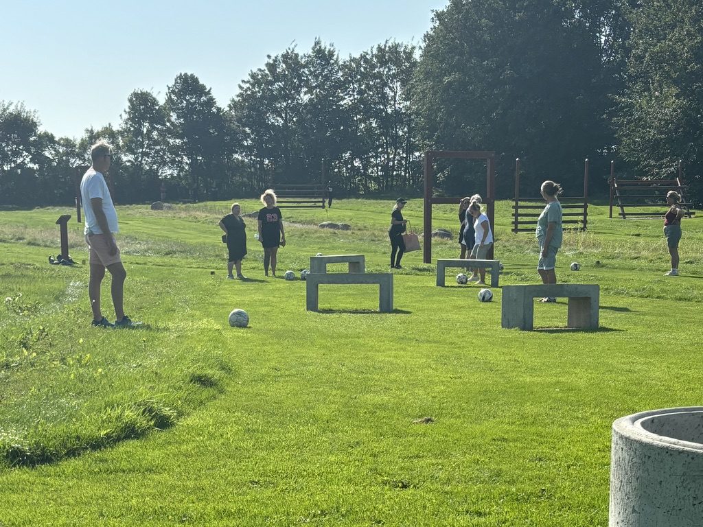 Fodboldgolf i solskin